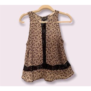 Lush- Purple Floral Shear Blouse- Size Small